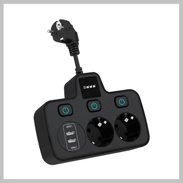 Sieťový rozbočovač EU zásuvka Smart Home predlžovačka USB rýchlonabíjacia prepäťová ochrana BKL-503EU