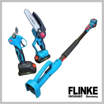 Teleskopická súprava na prerezávanie stromov FLINKE, akumulátorová reťazová píla a záhradnícke nožnice FK-8051