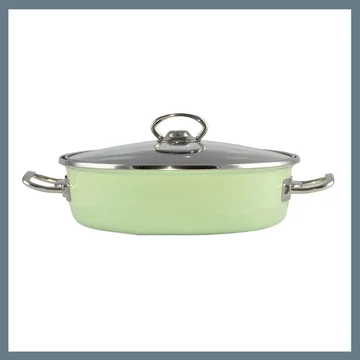 Perfect Home Zelený Elite smaltovaný kastról na pečenie 24 cm + sklenená pokrievka 10421
