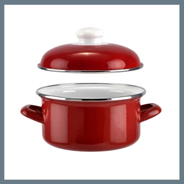 Perfect Home Červený smaltovaný kastról s pokrievkou 16 cm 14209
