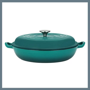 Perfect Home Smaltovaný liatinový hrniec na pečenie 30 cm, tyrkysový 16640