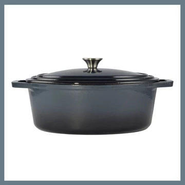 Perfect Home Smaltovaný liatinový pekáč na kačicu 32 cm, oceľová modrá 92142
