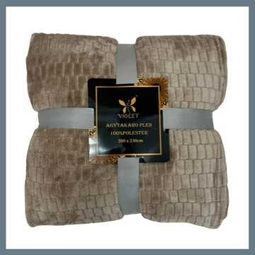 Violet mäkká plyšová deka/úplet v darčekovom balení, 150 x 200 cm - Svetlohnedá plyšová deka puhaplusstakaro11