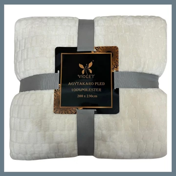 Violet mäkká plyšová deka/úplet v darčekovom balení, 150 x 200 cm - Biela plyšová deka puhaplusstakaro15