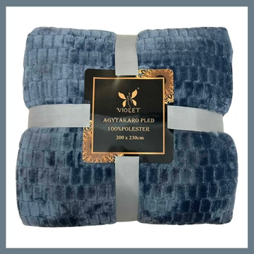 Violet mäkká plyšová deka/úplet v darčekovom balení, 150 x 200 cm - Tmavomodrá plyšová deka puhaplusstakaro19