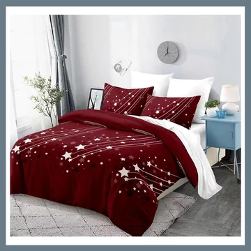 Moon 7-dielna súprava posteľnej bielizne, bordová MOON1