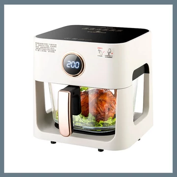 Sklenený fritovací kôš s objemom 6 litrov, biely holm8551