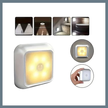 Samolepiaca LED nočná lampa s pohybovým senzorom - teplá biela 27413