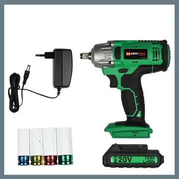 Höfftech Akumulátorový rázový uťahovák 1/2" 20V + 4 nástrčné kľúče 011868