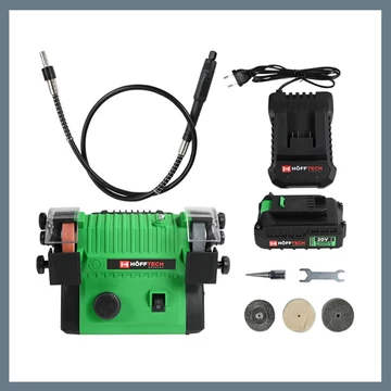 Höfftech Bezdrôtová multifunkčná brúska 20V 2 Ah – dvojitý brúsny kotúč 013924