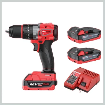 HITMAN HT-M18-6813XC akumulátorová príklepová vŕtačka 88V, 10 mm kovové skľučovadlo, 78Nm