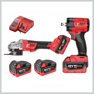 Hitman HT-M18-6830XC akumulátorová sada: 88V uhlová brúska a rázový uťahovák