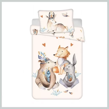 Woodland detská posteľná bielizeň so zvieratkami 100×135 cm, 40×60 cm JFK038307