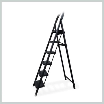 6 stupňový rebrík pre domácnosť, čierny SLH1404