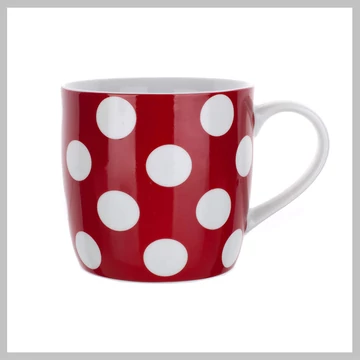 DOTS Keramický hrnček 310 ml, červený 60223087