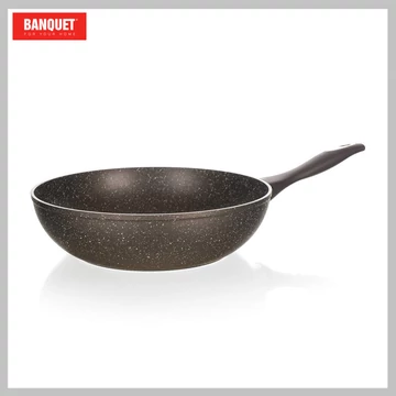 BANQUET WOK panvica s nepriľnavým povrchom PREMIUM, tmavohnedá 28 × 7,8 cm 40055158