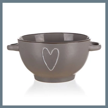 BANQUET HEART keramická miska, 660 ml, hnedá 60221526B