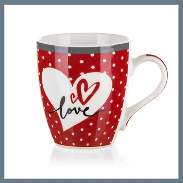 BANQUET HOME keramický hrnček, 240 ml, červený 60221586R