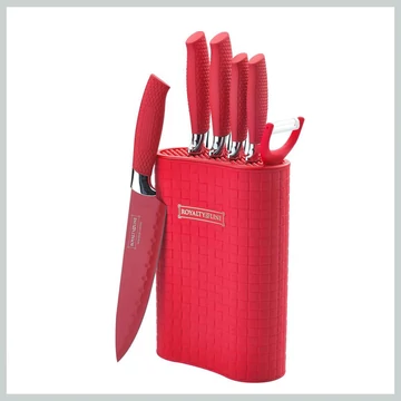 Royalty Line Nepriľnavá sada nožov, červená RL-6MSTR