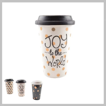 Perfect Home Exclusive Keramický dvojstenný hrnček so silikónovým vrchnákom 13263