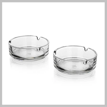 Priehľadný sklenený popolník 10 cm, 2 ks 59AT10621