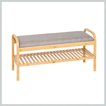 Béžový botník a lavica pre 4 osoby 209310