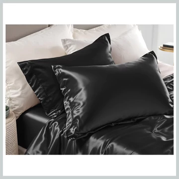 Obliečka na vankúš Lesklá čierna, 2 ks, 60 x 70 cm 8720578109135