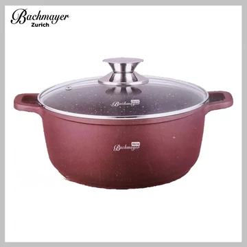 Bachmayer mramorom potiahnutý bordový hrniec 28 cm, 28x12,5 cm, 6,5L - BM-7884-28