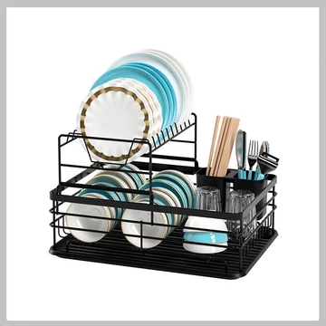 Dvojúrovňový kuchynský odkvapkávač na riad holm8498