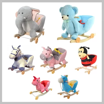 LOKA hudobná hojdacia stolička pre deti s roztomilými zvieratkami LOKAZE