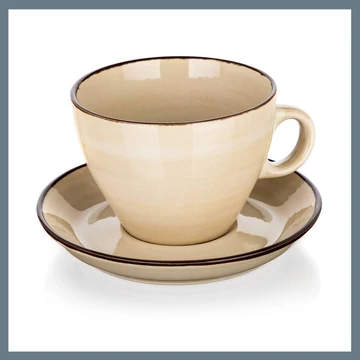 BANQUET PALAS šálka a tanierik 290 ml, krémová 60322809