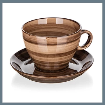 BANQUET PALAS šálka a tanierik 290 ml, hnedá 60322823