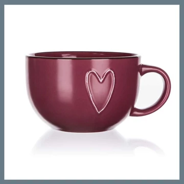BANQUET Jumbo keramický hrnček HEART 730 ml, bordový 60324995
