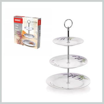 BANQUET LAVENDER 3-poschodový porcelánový stojan na zákusky 600003LAV