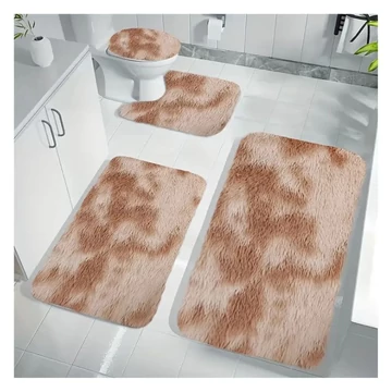 4-dielna mäkká kúpeľňová rohožová sada svetlo hnedá UL719812B