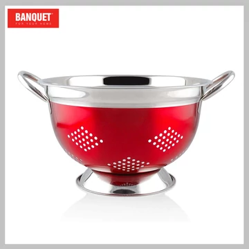 Banquet Nerezový cedník AVANZA 23,5 cm, červený 15851824R