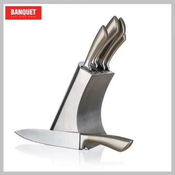 Súprava nožov BANQUET METALLIC Platinum, 5 kusov a stojan z nehrdzavejúcej ocele 25049009