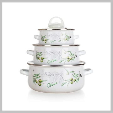 Banquet Smaltovaná súprava hrncov s olivovým motívom, 6 ks 13700991