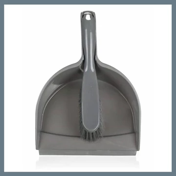 BRILANZ ECONOMY lopatka a ručná metlička s pogumovanou hranou, strieborná 43945301