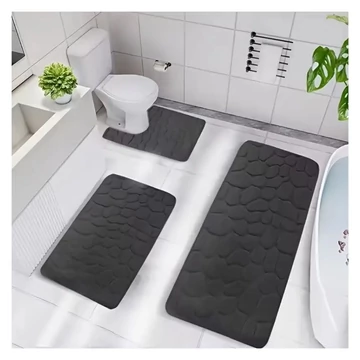 3-dielna kúpeľňová súprava s pamäťovou penou, čierna AF517184SZ