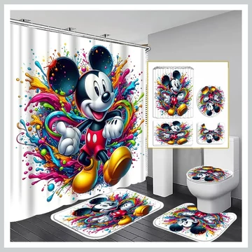 Mickey Mouse kúpeľňová súprava – sprchový záves a doplnky FK1177827
