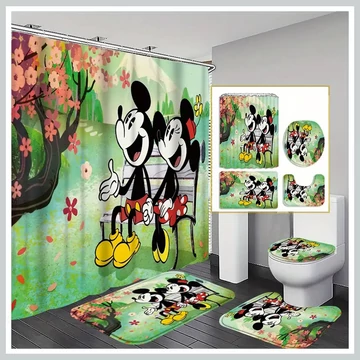 Mickey Mouse Love kúpeľňová súprava – sprchový záves a doplnky KK1172087