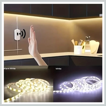 Inteligentný pohybový senzorový LED pás 10 m, studená biela ME261640