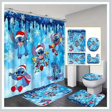Lilo & Stitch kúpeľňová súprava – sprchový záves a doplnky RW1180160