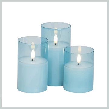 LED sviečka-miska 3 ks modrá 1806
