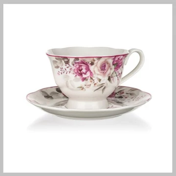 BANQUET Keramická šálka s podšálkou Rose 220 ml 60322081