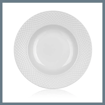 BANQUET DIAMOND LINE hlboký keramický tanier, 22,2 cm, biely 60322120