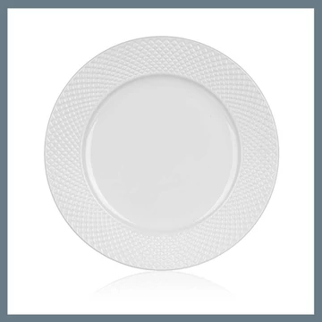 BANQUET DIAMOND LINE plytký keramický tanier, 27 cm, biely 60322121