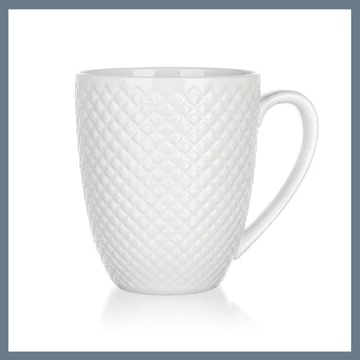 BANQUET DIAMOND LINE keramický hrnček, 410 ml, biely 60322126