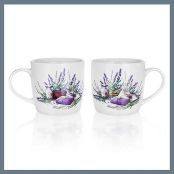 BANQUET Keramická súprava hrnčekov LEVENDULA 360 ml, 2 ks 60JG007